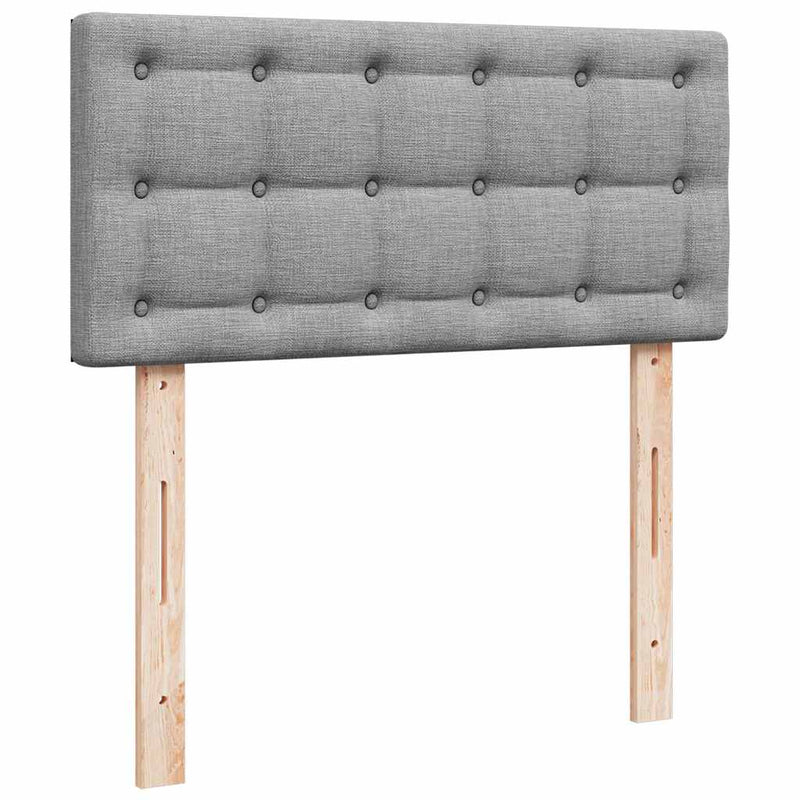 vidaXL Ottomán ágykeret matraccal világosszürke 80x200cm szövet