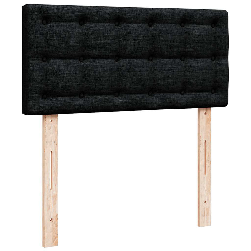 vidaXL Ottomán ágykeret matraccal fekete 80x200cm szövet