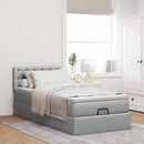 vidaXL Ottomán ágy matraccal világosszürke 90x200 cm szövet