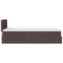 vidaXL Ottomán ágy matraccal sötétbarna 100x200 cm szövet