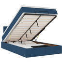 vidaXL Ottomán ágy matraccal kék 120x200 cm szövet