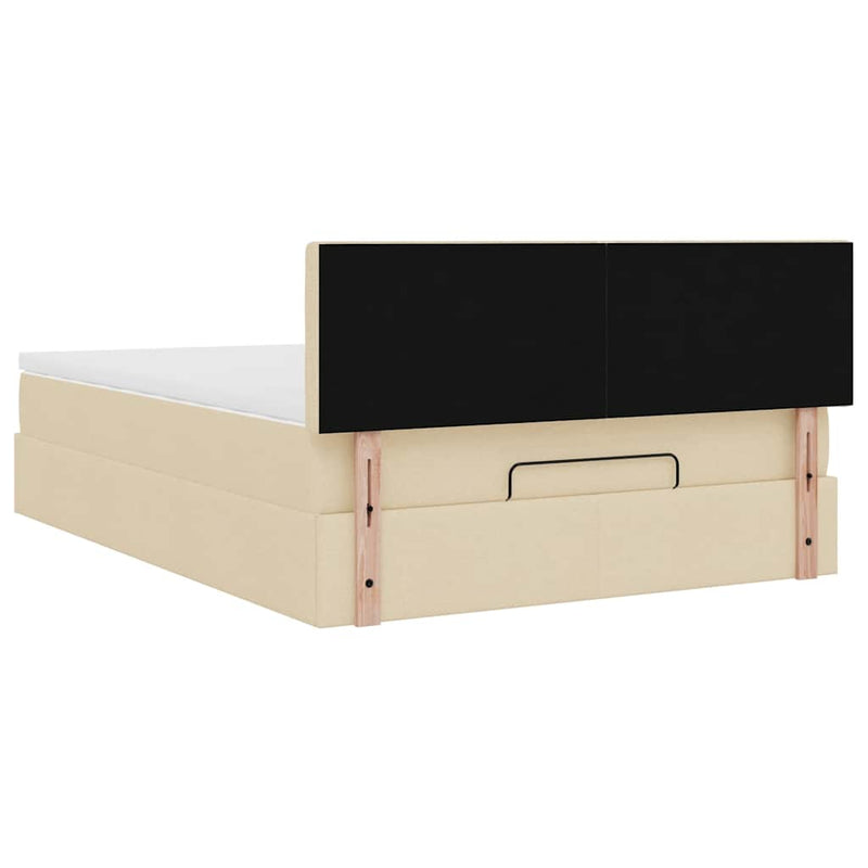vidaXL Ottomán ágy matraccal krém 140x190 cm szövet