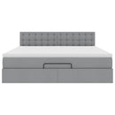 vidaXL Ottomán ágy matraccal világosszürke 160x200 cm szövet