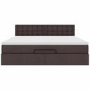 vidaXL Oszmán ágykeret matraccal sötétbarna 160x200cm szövet