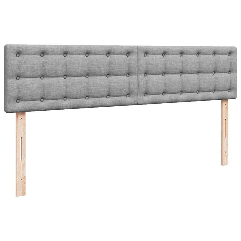 vidaXL Ottomán ágykeret matraccal világosszürke 200x200 cm szövet