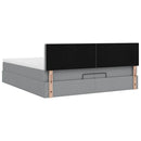 vidaXL Ottomán ágykeret matraccal világosszürke 200x200 cm szövet