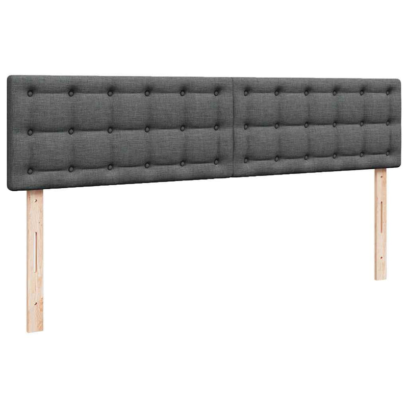 vidaXL Ottomán ágykeret matraccal sötétszürke 200x200 cm szövet
