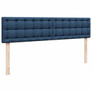 vidaXL Ottomán ágykeret matraccal kék 200x200 cm szövet