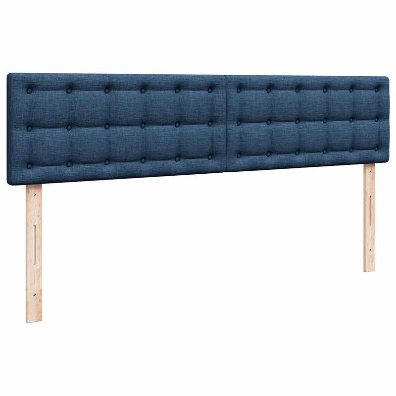 vidaXL Ottomán ágykeret matraccal kék 200x200 cm szövet