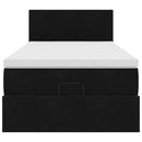 vidaXL Ottomán ágykeret matraccal fekete 90x190cm bársony
