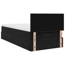 vidaXL Ottomán ágykeret matraccal fekete 90x190cm bársony