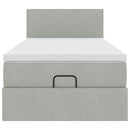 vidaXL Ottomán ágykeret matraccal Világosszürke 100x200cm bársony