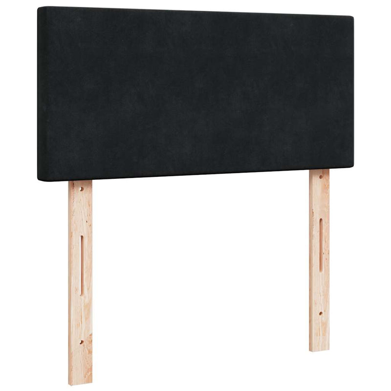 vidaXL Ottomán ágykeret matraccal Fekete 100x200cm bársony