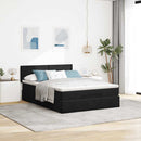 vidaXL Ottomán ágykeret matraccal fekete 140x190cm bársony
