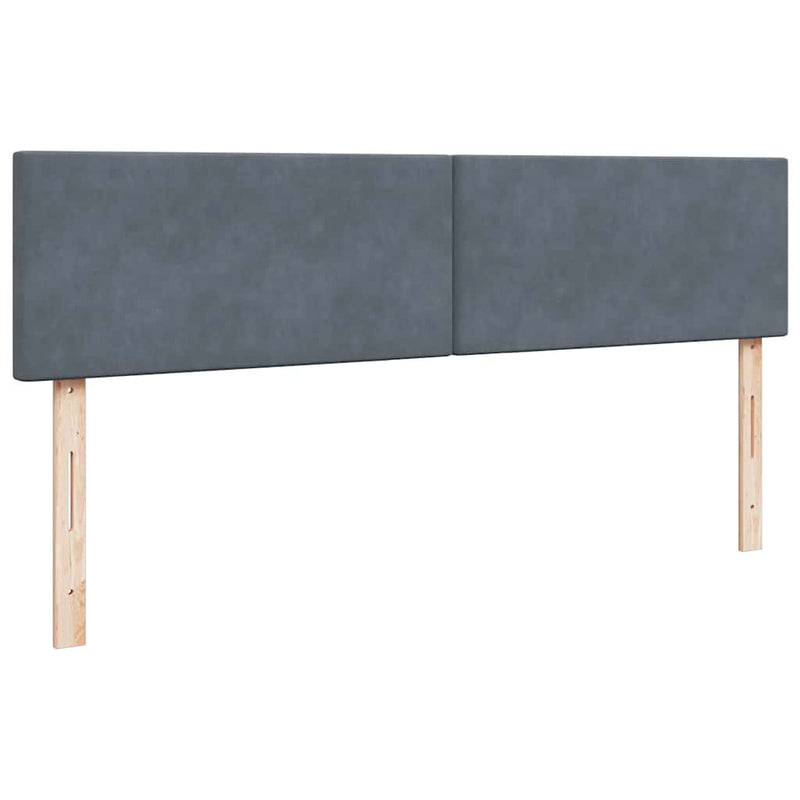 vidaXL Ottomán ágykeret matraccal sötétszürke 200x200 cm bársony