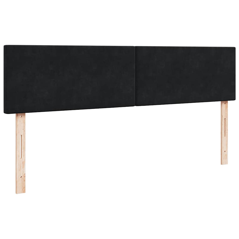 vidaXL Ottomán ágykeret matraccal fekete 200x200 cm bársony