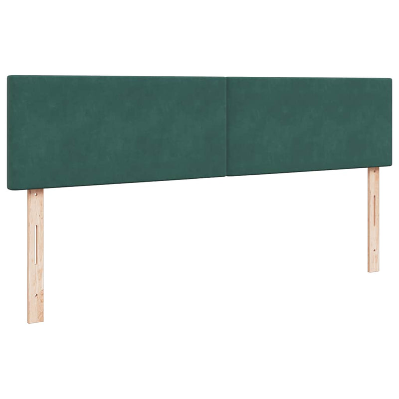 vidaXL Ottomán ágykeret matraccal sötétzöld 200x200 cm bársony