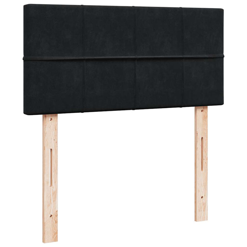 vidaXL Ottomán ágykeret matraccal fekete 80x200cm bársony