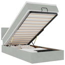 vidaXL Ottomán ágykeret matraccal Világosszürke 100x200cm bársony