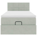 vidaXL Ottomán ágykeret matraccal Világosszürke 100x200cm bársony
