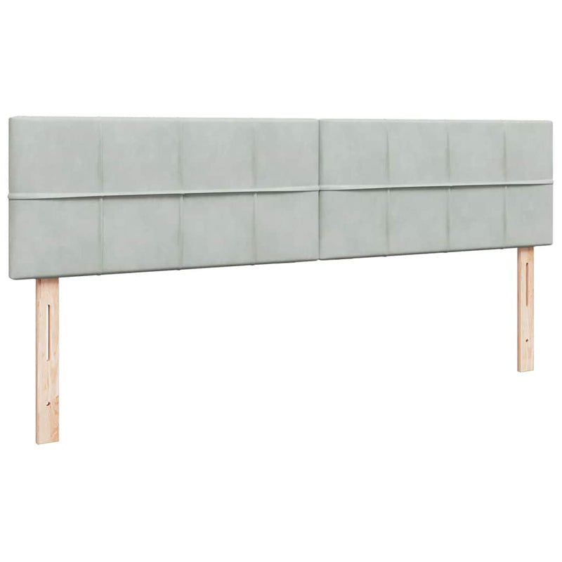vidaXL Ottomán ágykeret matraccal világosszürke 200x200 cm bársony