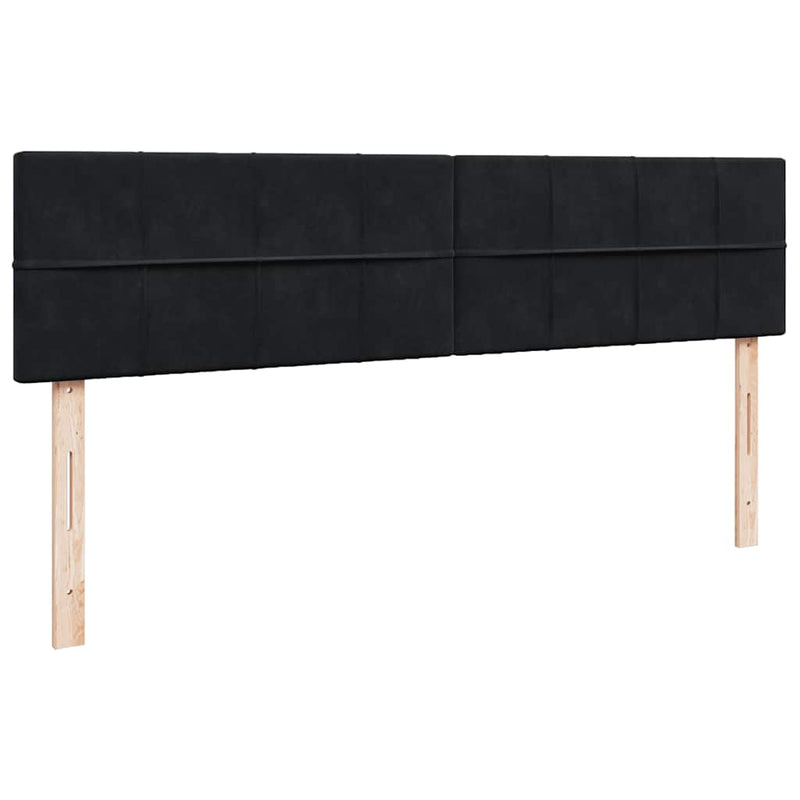 vidaXL Ottomán ágykeret matraccal fekete 200x200 cm bársony