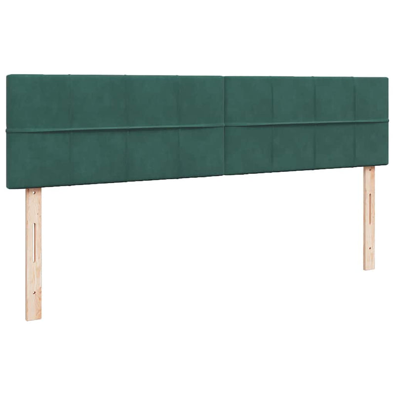 vidaXL Ottomán ágykeret matraccal sötétzöld 200x200 cm bársony