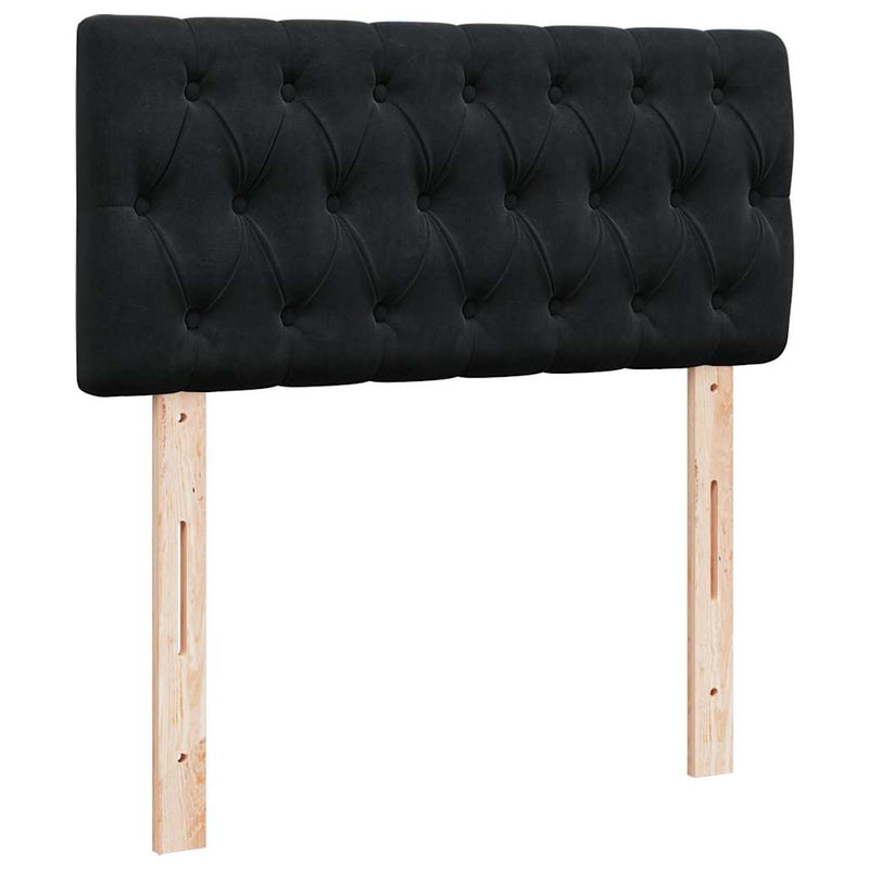 vidaXL Ottomán ágykeret matraccal fekete 80x200cm bársony