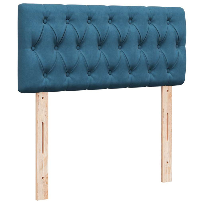 vidaXL Ottomán ágykeret matraccal sötétkék 80x200cm bársony