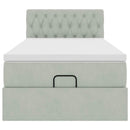 vidaXL Ottomán ágykeret matraccal Világosszürke 100x200cm bársony