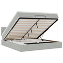 vidaXL Ottomán ágykeret matraccal világosszürke 160x200cm bársony