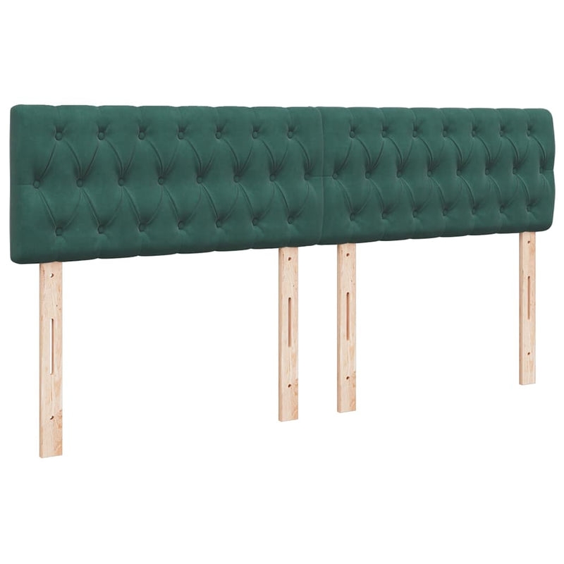 vidaXL Ottomán ágykeret matraccal sötétzöld 160x200cm bársony