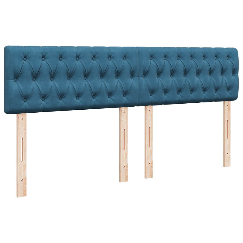 vidaXL Ottomán ágykeret matraccal sötétkék 160x200cm bársony