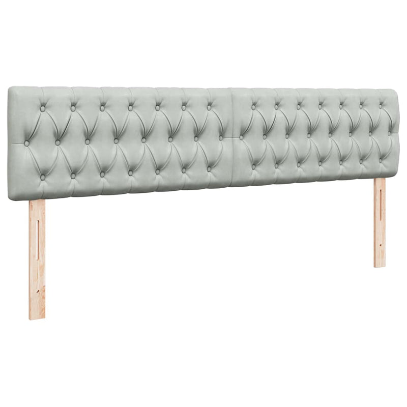 vidaXL Ottomán ágykeret matraccal világosszürke 200x200 cm bársony