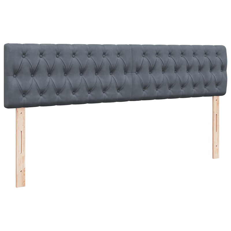 vidaXL Ottomán ágykeret matraccal sötétszürke 200x200 cm bársony
