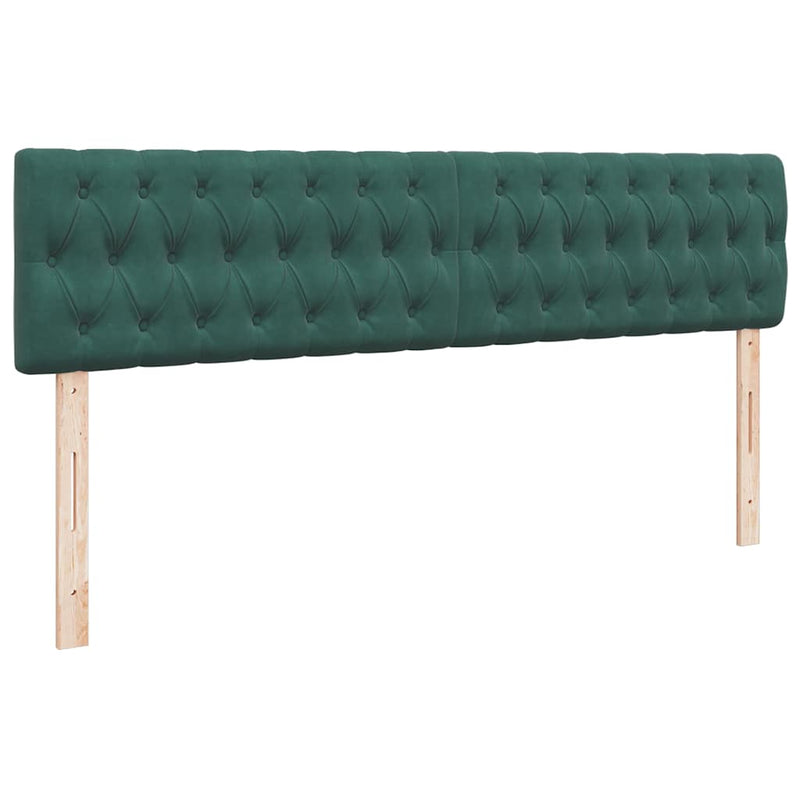 vidaXL Ottomán ágykeret matraccal sötétzöld 200x200 cm bársony