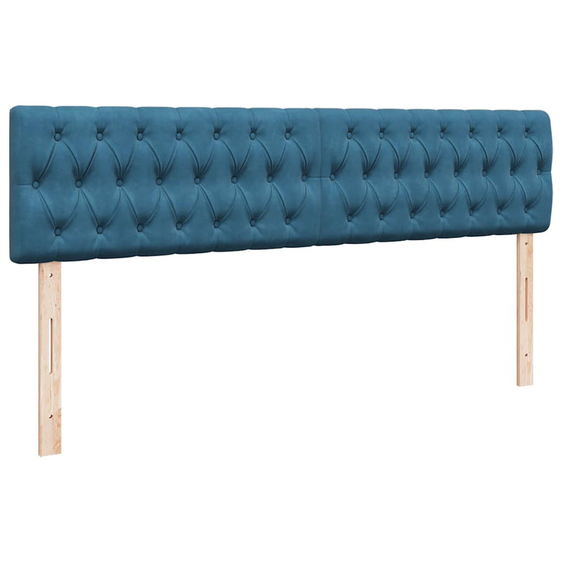 vidaXL Ottomán ágykeret matraccal sötétkék 200x200 cm bársony