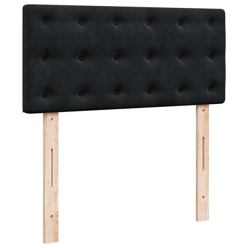 vidaXL Ottomán ágykeret matraccal fekete 80x200cm bársony