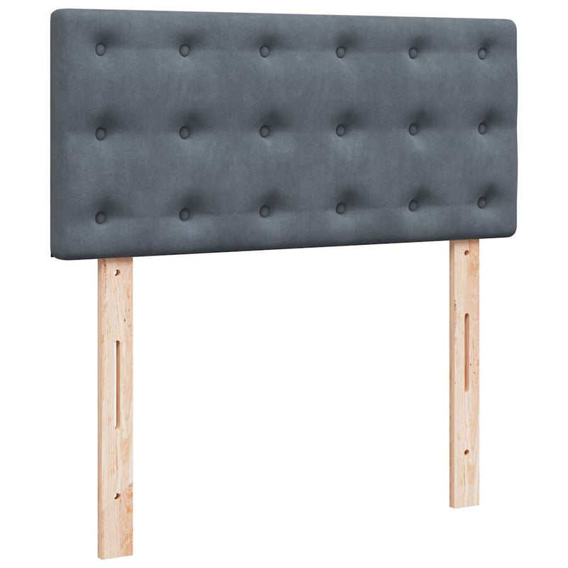 vidaXL Ottomán ágykeret matraccal sötétszürke 90x190cm bársony