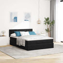 vidaXL Ottomán ágykeret matraccal fekete 140x190cm bársony