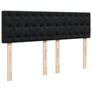vidaXL Ottomán ágykeret matraccal fekete 140x190cm bársony