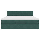vidaXL Ottomán ágykeret matraccal sötétzöld 160x200cm bársony