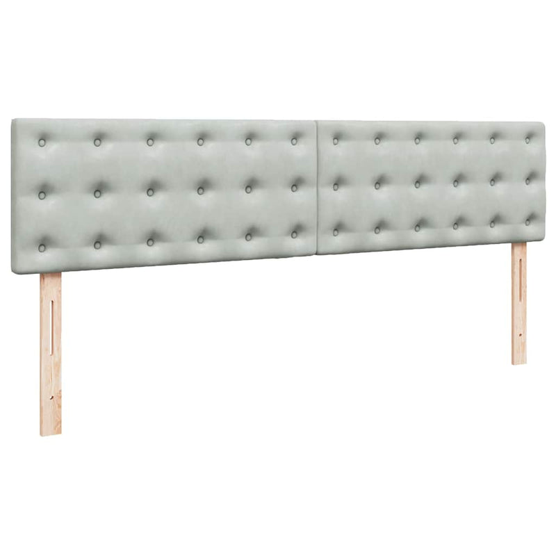 vidaXL Ottomán ágykeret matraccal világosszürke 200x200 cm bársony