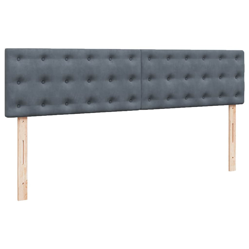 vidaXL Ottomán ágykeret matraccal sötétszürke 200x200 cm bársony