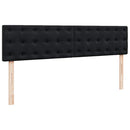 vidaXL Ottomán ágykeret matraccal fekete 200x200 cm bársony
