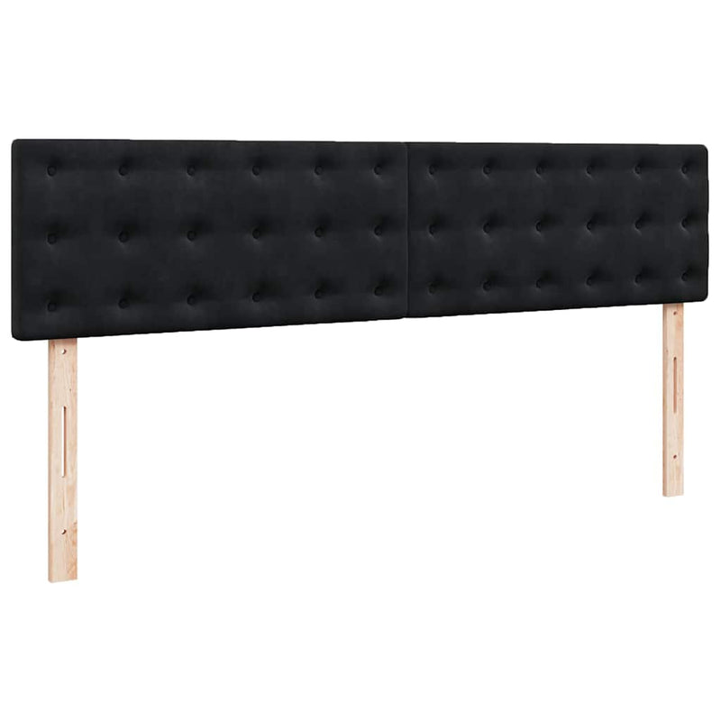 vidaXL Ottomán ágykeret matraccal fekete 200x200 cm bársony