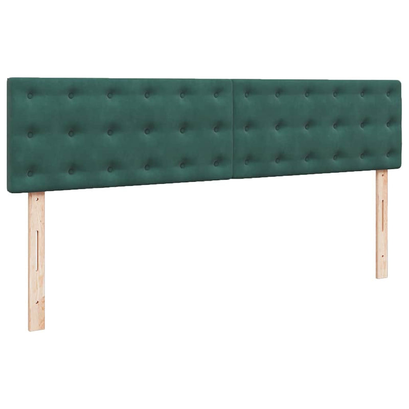 vidaXL Ottomán ágykeret matraccal sötétzöld 200x200 cm bársony