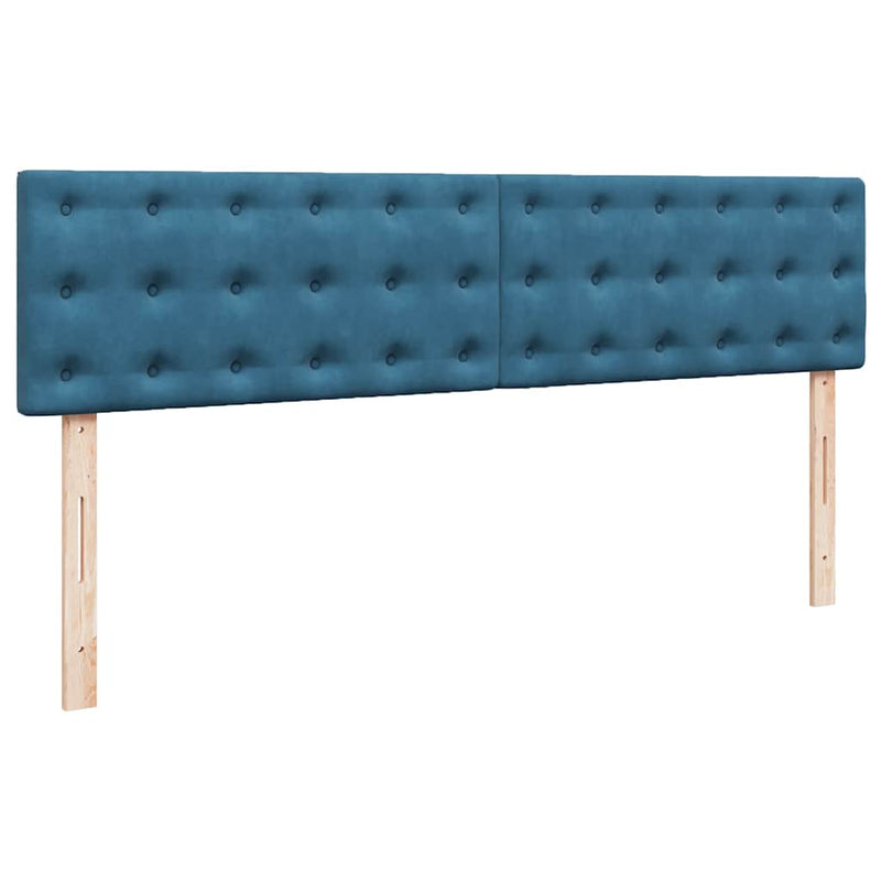 vidaXL Ottomán ágykeret matraccal sötétkék 200x200 cm bársony