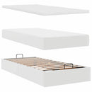 vidaXL Ottomán ágykeret matraccal Fehér 200x200cm műbőrrel