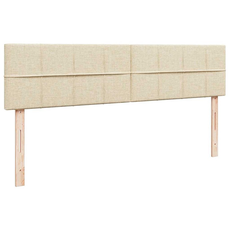vidaXL Ottomán ágykeret matracokkal Krém 160x200cm szövet